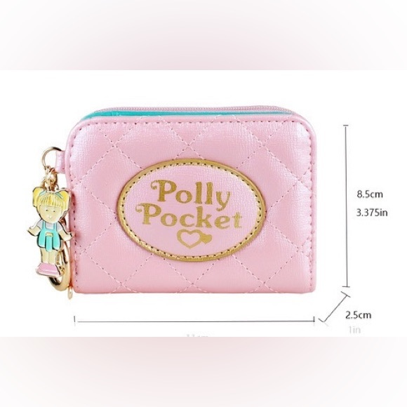 Polly Pocket | Pink Quilted Wallet with Charm Keychain NWT - Picture 4 of 4